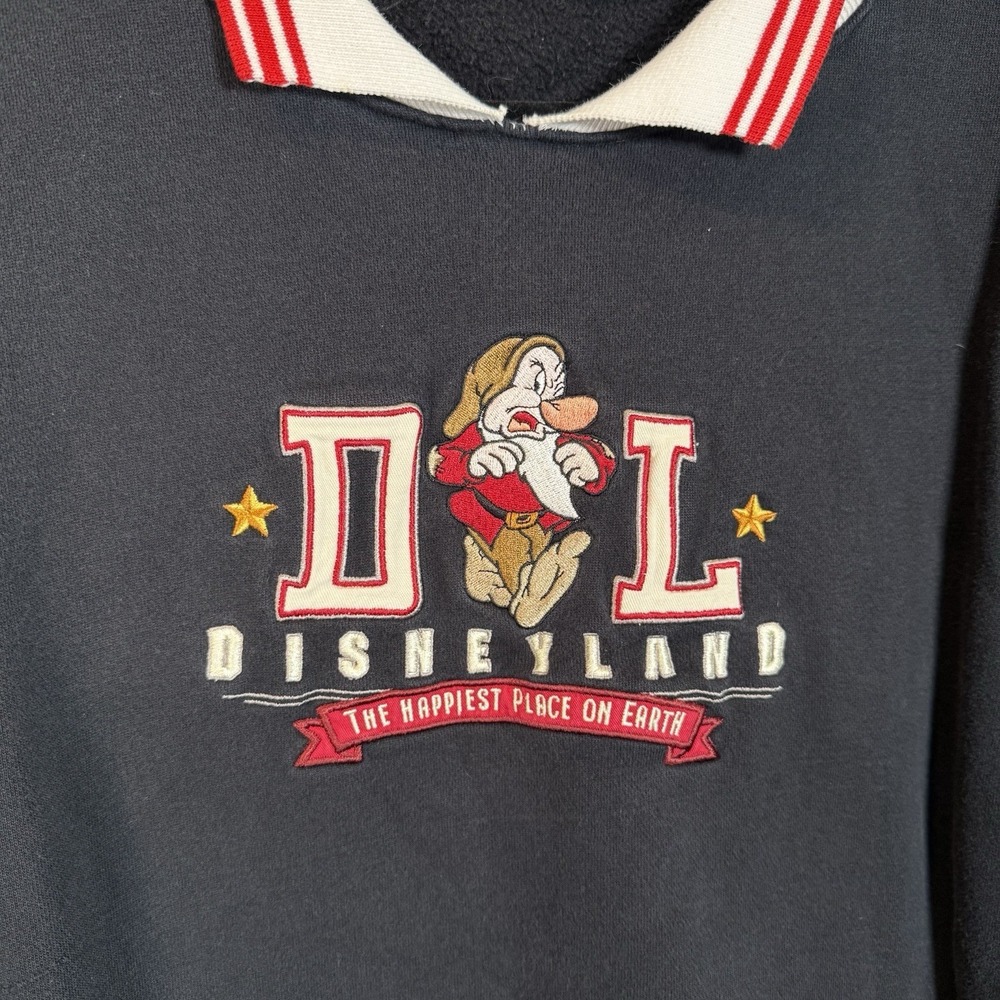 Disneyland Grump Sweatshirt Mens Large Pullover Black Embroidered - Picture 2 of 8